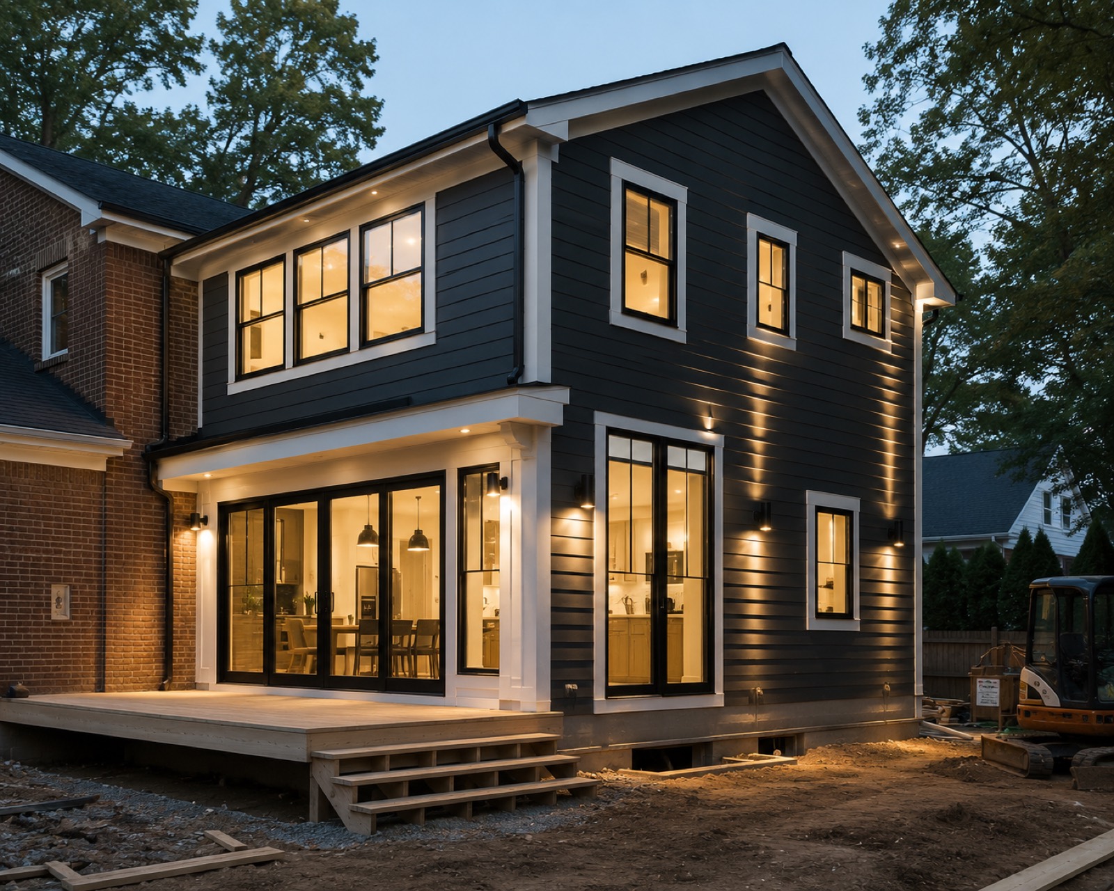 Custom two-story home addition built by Black Label Construction in Metro Detroit